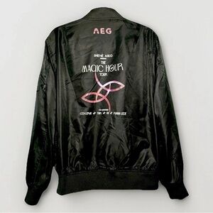 Jhene Aiko The Magic Hour Tour Bomber Jacket Satin Custom Merch Black Size L